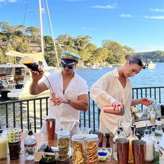 The Jimmy Slings bar set up on a boat