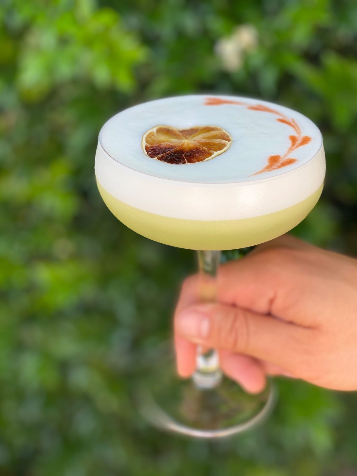 Spicy margaritas lined up on the tray